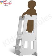 TiSsi® Leertoren Montessori Felix kleur Wit | Learning tower | Keukenhulp kind | Ontdekkingstoren peuters | Opstapje hout | Keukentoren
