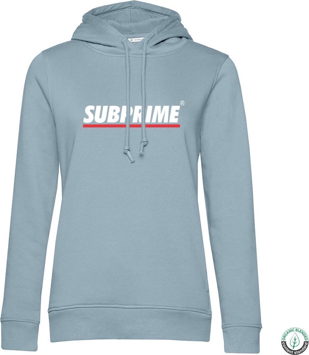 Subprime - Dames Hoodies Hoodie Stripe Sky Blue - Blauw - Maat XXL