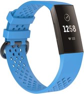watchbands-shop.nl Siliconen bandje - Fitbit Charge 3 - Blauw - Small