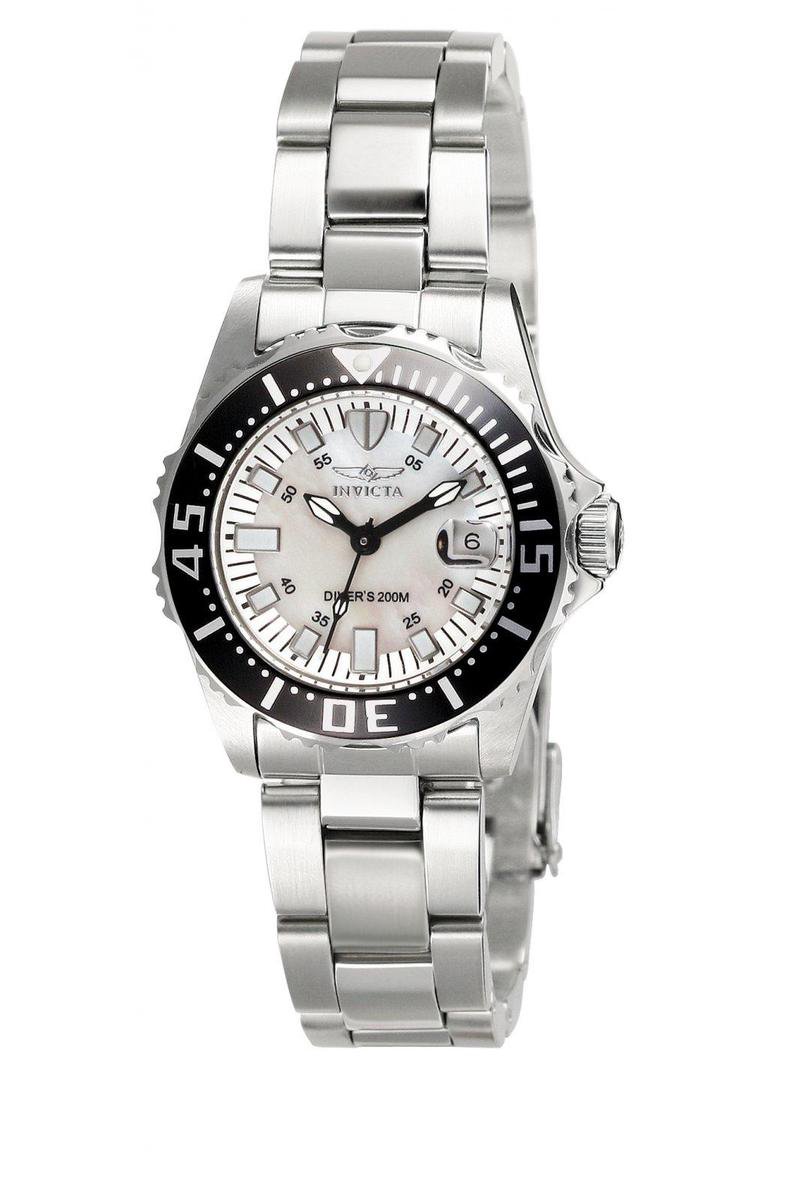 Invicta Pro Diver 2958 Dames Horloge - Waterdicht - Analoog - Quartz Uurwerk - Roestvrij Staal met witte Wijzerplaat - 30mm