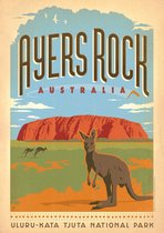 Vintage Landen Poster - Ayers Rock - Wandposter 60 x 40 cm