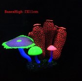 ✿BrenLux  Aquarium decoratie - Koraal met zuignap - Kunstplant Aquarium Fluo - Planten voor aquarium - Mooie neon planten –Planten rode planten met paddenstoelen - Aquariumdecorati