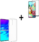 Samsung Galaxy A72 Hoesje - Samsung Galaxy A72 Screenprotector - Tempered Glass - Samsung A72 Hoesje Transparant + Full Screenprotector Tempered Glass