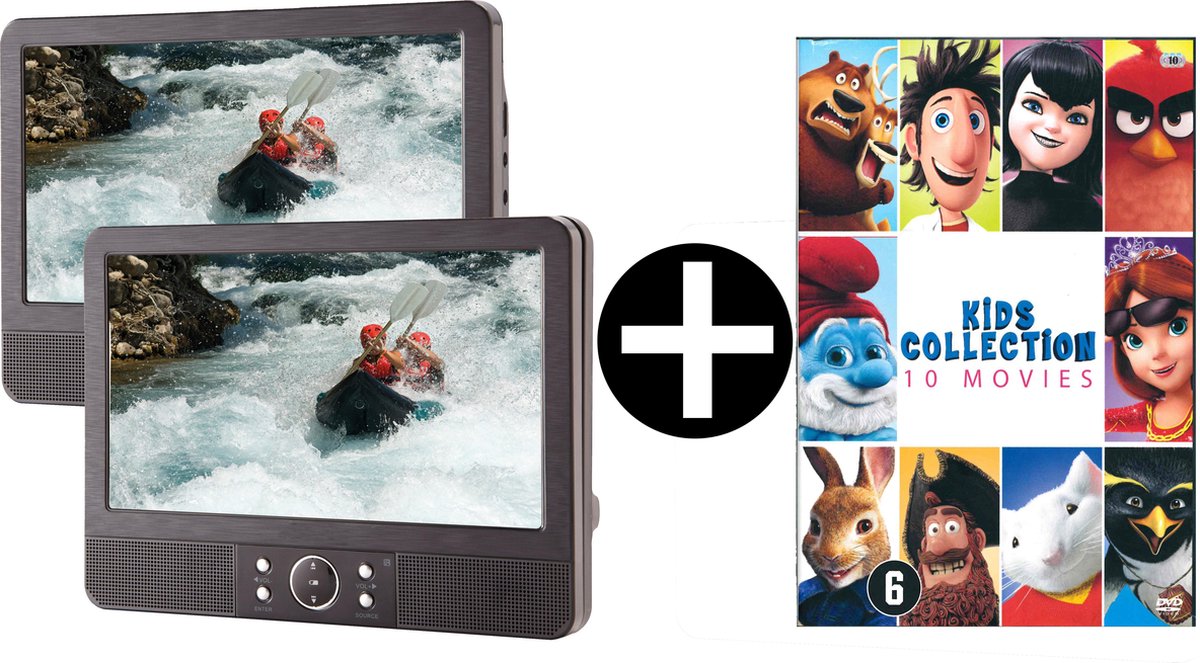 Difrnce PDVD-9010 - Lecteur DVD portable - Twin - Sony Filmbox - 10 films  pour enfants