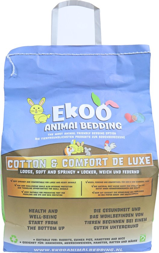 Bodembedekker - Ekoo Animal Bedding cotton and comfort - luxe - 30 liter - Ekoo animal Bedding