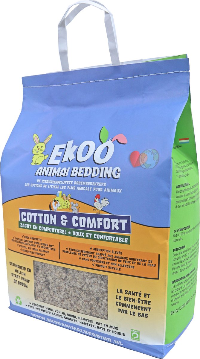 Bodembedekker Ekoo Animal Bedding cotton and comfort 30 liter
