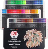 RX Goods Ensemble de crayons de couleur professionnel 120 pièces - Ensemble de crayons à dessin et de crayons à esquisse - Matériel de dessin - Crayons de couleur - Dessin pour adultes et enfants