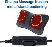 Massagekussen - Shiatsu Massage voor Nekmassage en Schouders Zwart - 4 Roterende Ballen - Infrarood Warmte - Instelbare Draairichting