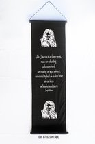 Joseph Addison - Wanddoek - Wandkleed - Wanddecoratie - Muurdecoratie - Spreuken - Meditatie - Filosofie - Spiritualiteit - Zwart Doek - Witte Tekst - 122 x 35 cm.