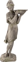 Clayre & Eef Beeld Vrouw 77 cm Grijs Polyresin Decoratief Figuur Decoratieve Accessoires Woonaccessoires