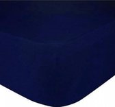 Premium hoeslaken-jersey-100% katoen -stretch-Lits-jumeaux-200x220 +40cm-Hoekhoogte- geschikt voor boxspring--Donkerblauw