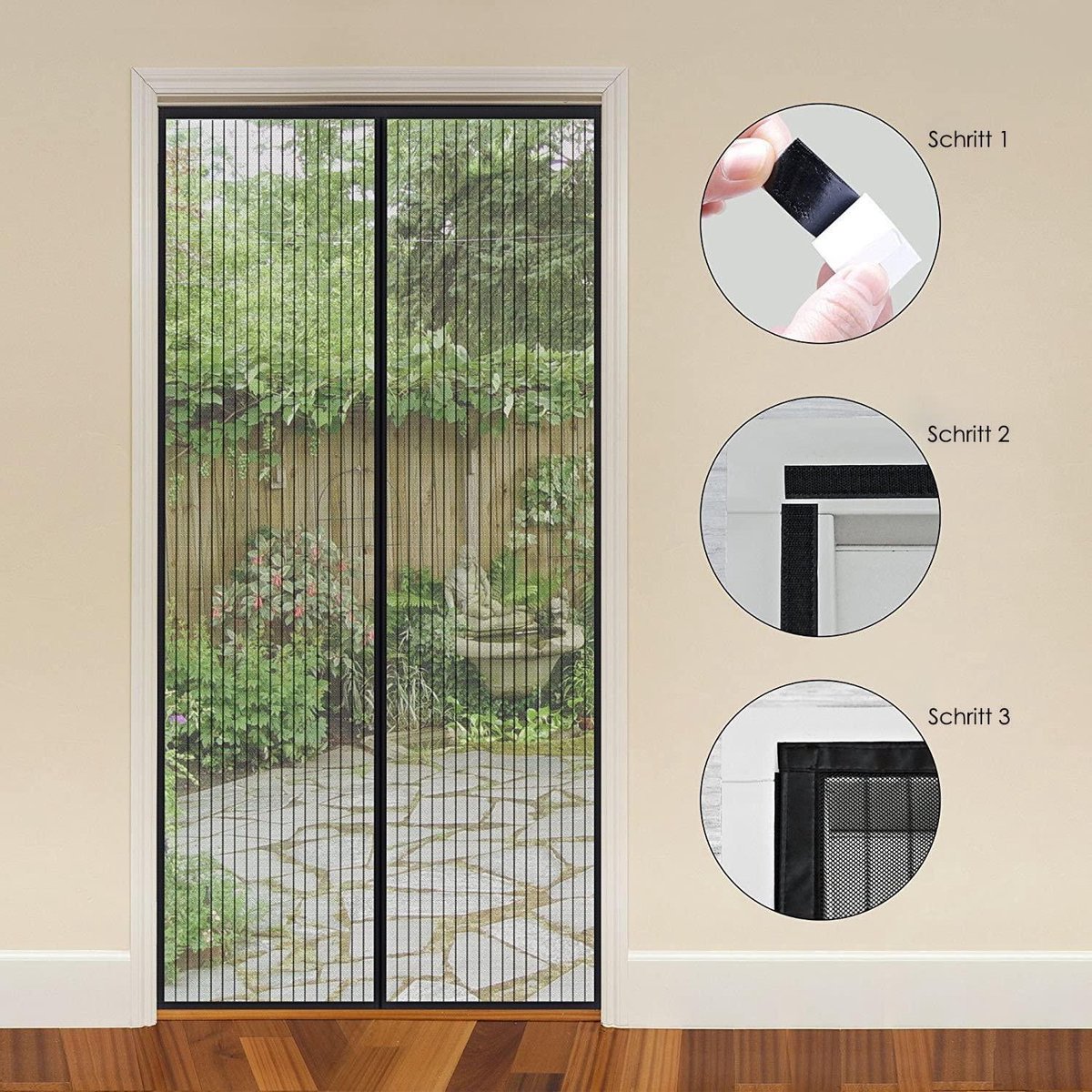 Magnetische klamboe voor deur | 100 x 210 cm | anti-insecten deurhor| ademend | automatisch sluiten met 30 magneten | Muggen net - Merkloos