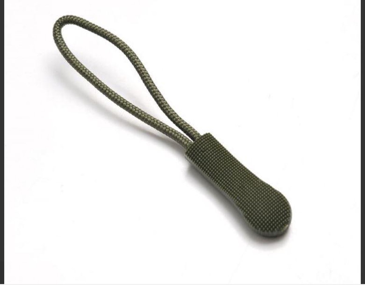Zipper puller militair groen per 3 stuks