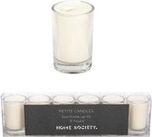 Home Society - Votive Mini Candle - Wit - set van 6