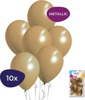 Gouden Ballonnen - Metallic Ballonnen - Helium Ballonnen - Verjaardag Versiering - 10 stuks