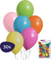 Gekleurde Ballonnen - Helium Ballonnen - Carnaval Decoratie - Carnavals Accessoires - Raam & Deur -Alaaf - Verjaardag Versiering - Ballonnen Verjaardag - Feestversiering - 30 stuks