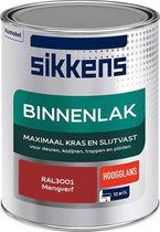 Sikkens Binnenlak - Verf - Hoogglans - Mengkleur - RAL3001 - 1 liter