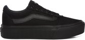 Vans Ward Platform Dames Sneakers - (Canvas) Black/Black - Maat 38