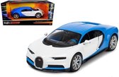 Bugatti Chiron (Wit/Lichtblauw) (17cm) 1/24 Maisto Design - Modelauto - Schaalmodel - Model auto - Miniatuurautos - Miniatuur auto