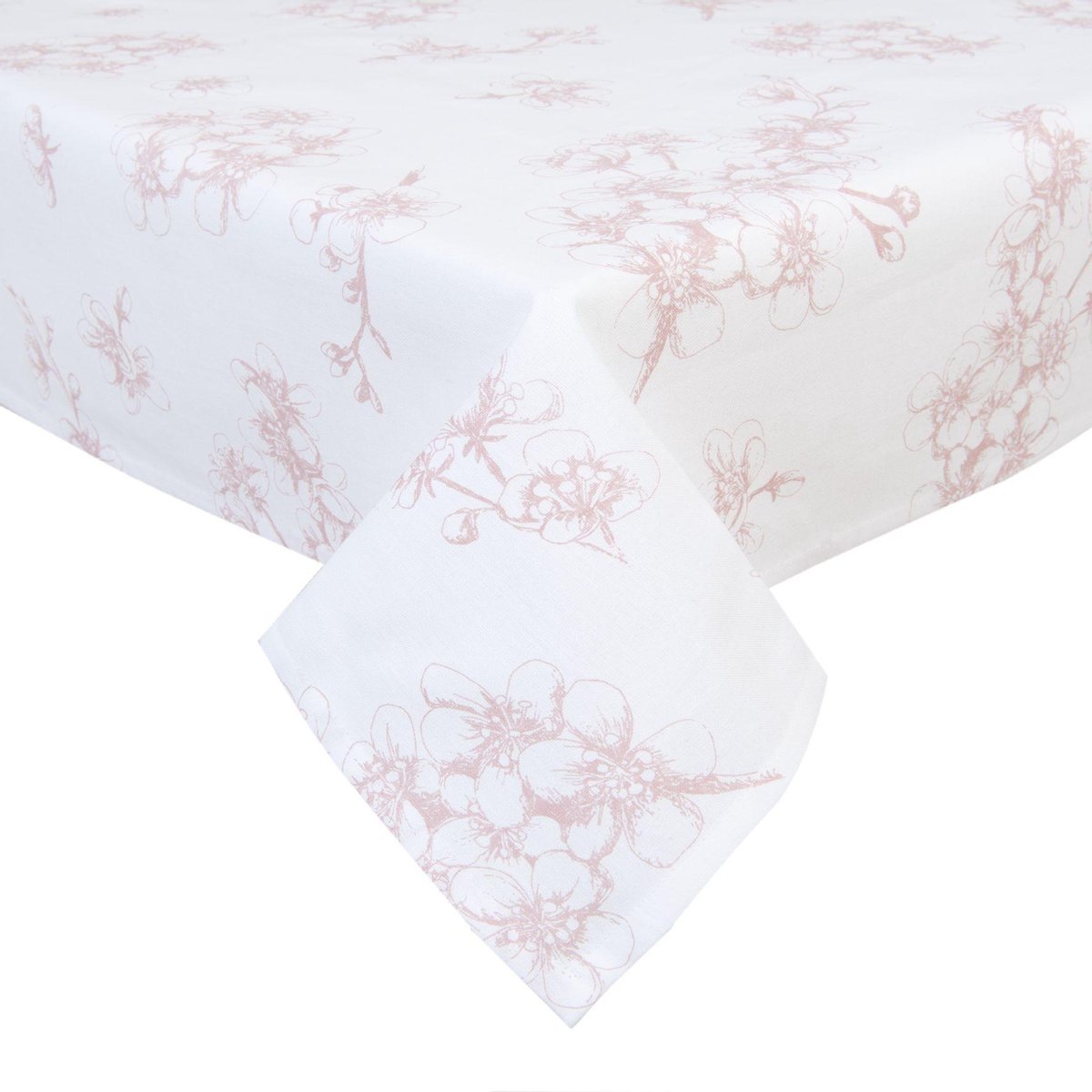 Clayre & Eef Tafelkleed - Landelijk - Blossom - 100 % Katoen - Oud Roze - 150 x 150 cm