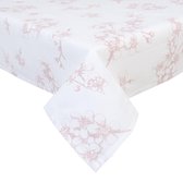 Clayre & Eef Tafelkleed - Landelijk - Blossom - 100 % Katoen - Oud Roze - 150 x 150 cm