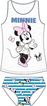 Minnie Mouse Kinder OndergoedSet Meisjes 2-delig Maat 116/122 Grijs/Blauw met streepjes