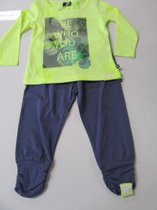 rumbl, ensemble de vêtements, filles, t-shirt à manches longues jaune + pantalon de jogging bleu, 92/98