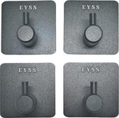 EYSS Handdoekhaak Set van 4 / RVS Matt Zwart / Vierkant Zelfklevend / Badjas Theedoek Hanger Keuken Badkamer Handdoek Haakjes