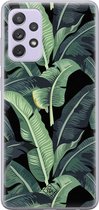 Samsung A72 hoesje siliconen - Palmbladeren Bali | Samsung Galaxy A72 case | groen | TPU backcover transparant