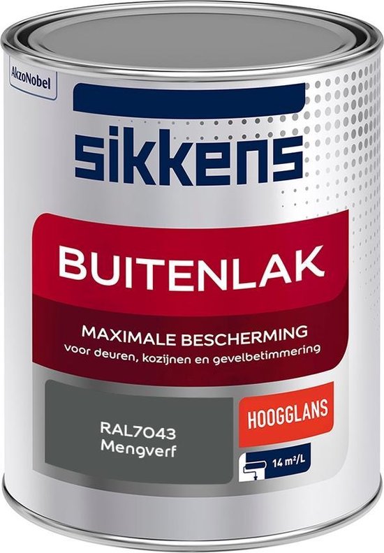 Kaliber Bijlage bevind zich Sikkens Buitenlak - Verf - Hoogglans - Mengkleur - RAL7043 - 1 liter |  bol.com