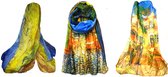 HH Van Gogh - Sjaal - Sjaal dames - sjaal dames zomer - sjaal kunst - sjaaltjes voor vrouwen - sjaal kunst