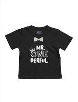 M. Onederful T-Shirt manches courtes Zwart/ Argent 12-18 mois
