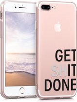 kwmobile telefoonhoesje voor Apple iPhone 7 Plus / 8 Plus - Hoesje voor smartphone in zwart / lichtgrijs / transparant - Get it Done design