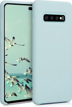 Étui pour téléphone kwmobile pour Samsung Galaxy S10 Plus - Étui avec revêtement en silicone - Étui pour smartphone en Frosty Mint