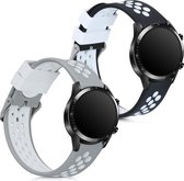 kwmobile 2x armband voor Huawei Watch GT2 (46mm) - Bandjes voor fitnesstracker in zwart / wit / grijs / wit