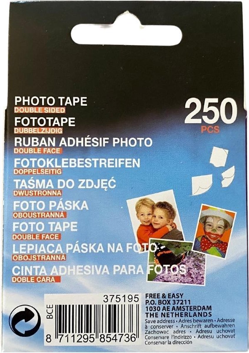 Fotostickers - Dubbelzijdige transparante plakkers voor fotoalbums - 250 stuks — afbeelding 2