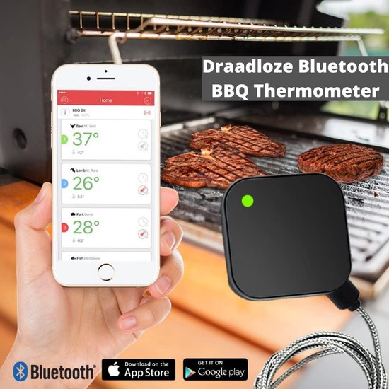 bol.com | Grillzz - Bluetooth Vlees Thermometer - BBQ Accesoires