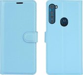 Motorola One Fusion Plus Hoesje - Mobigear - Classic Serie - Kunstlederen Bookcase - Blauw - Hoesje Geschikt Voor Motorola One Fusion Plus