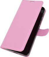 Motorola Moto G9 Play Hoesje - Mobigear - Classic Serie - Kunstlederen Bookcase - Roze - Hoesje Geschikt Voor Motorola Moto G9 Play