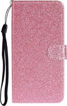 Samsung Galaxy A31 Hoesje - Mobigear - Glitter Serie - Kunstlederen Bookcase - Roze - Hoesje Geschikt Voor Samsung Galaxy A31