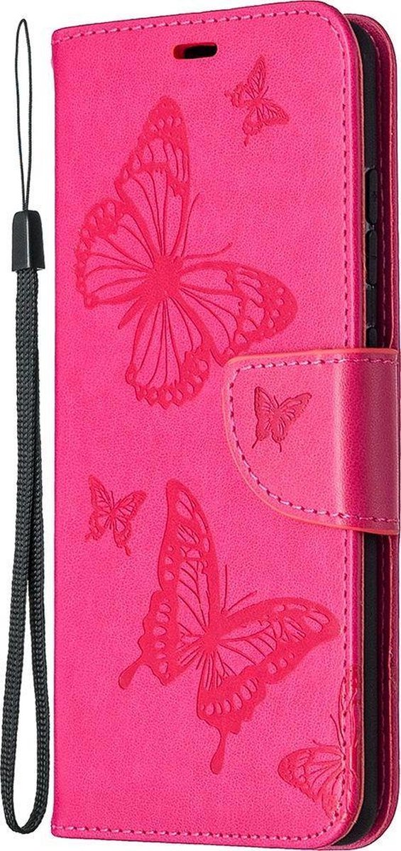Mobigear Telefoonhoesje geschikt voor Samsung Galaxy S20 FE Hoesje | Mobigear Butterfly Bookcase Portemonnee | Pasjeshouder voor 2 Pasjes | Telefoonhoesje voor Pinpas / OV Kaart / Rijbewijs - Magenta