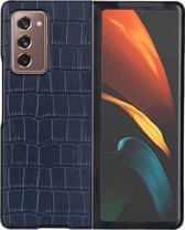 Mobigear Croco Backcover Hoesje - Geschikt voor Samsung Galaxy Z Fold 2 - Gsm case - Blauw