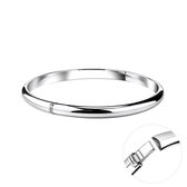 Joy|S - Zilveren Bangle armband - 5 mm / 65 mm - gehodineerd