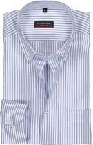 ETERNA modern fit overhemd - Oxford heren overhemd - lichtblauw met wit gestreept - Strijkvrij - Boordmaat: 45