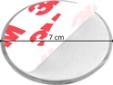 Ronde schijf met zilverkleurige rand, plakker met 3M logo, diameter 7 cm aangegeven.