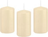 8x Cremewitte cilinderkaars/stompkaars 6 x 12 cm 40 branduren - Geurloze kaarsen - Woondecoraties