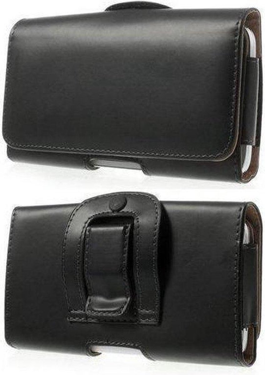 Leren flip wallet hoesje + clip broekclip Iphone 12 / Iphone 12 Pro