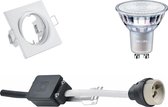 PHILIPS - LED Spot Set - MASTER 927 36D VLE - GU10 Fitting - DimTone Dimbaar - Inbouw Vierkant - Mat Wit - 4.9W - Warm Wit 2200K-2700K - Kantelbaar 80mm