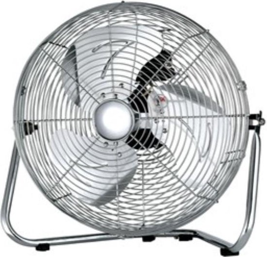 Vloerventilator 30cm Dutchmasters Verchroomd Staal 50W 3 Snelheden Anti-slip Voetjes Geluidsarm