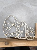 Paasdecoratie - paaseieren - geometrisch set van 3 S-M-L houtkleur - Pasen - paasversiering